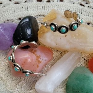 Vintage sleeping beauty turquoise sterling earring